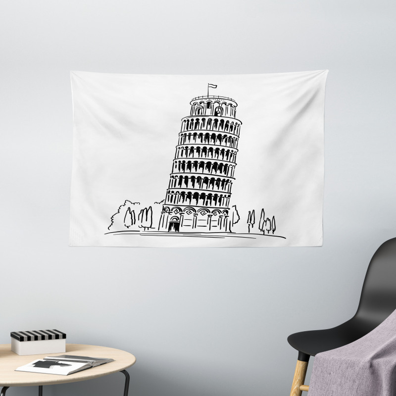 Landmark Piza Tower Europe Wide Tapestry