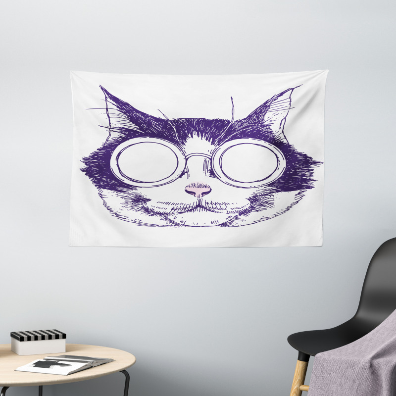 Funny Cool Pet Sunglasses Wide Tapestry
