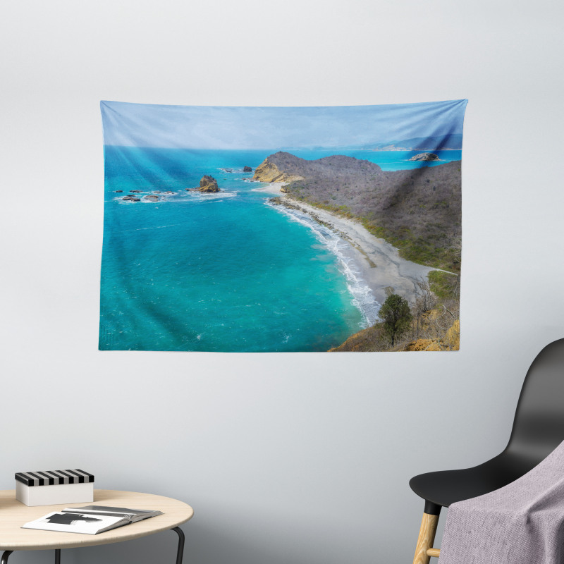 Los Frailes Beach Panoramic Wide Tapestry