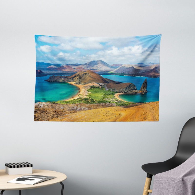 Galapagos Volcanic Scenery Wide Tapestry