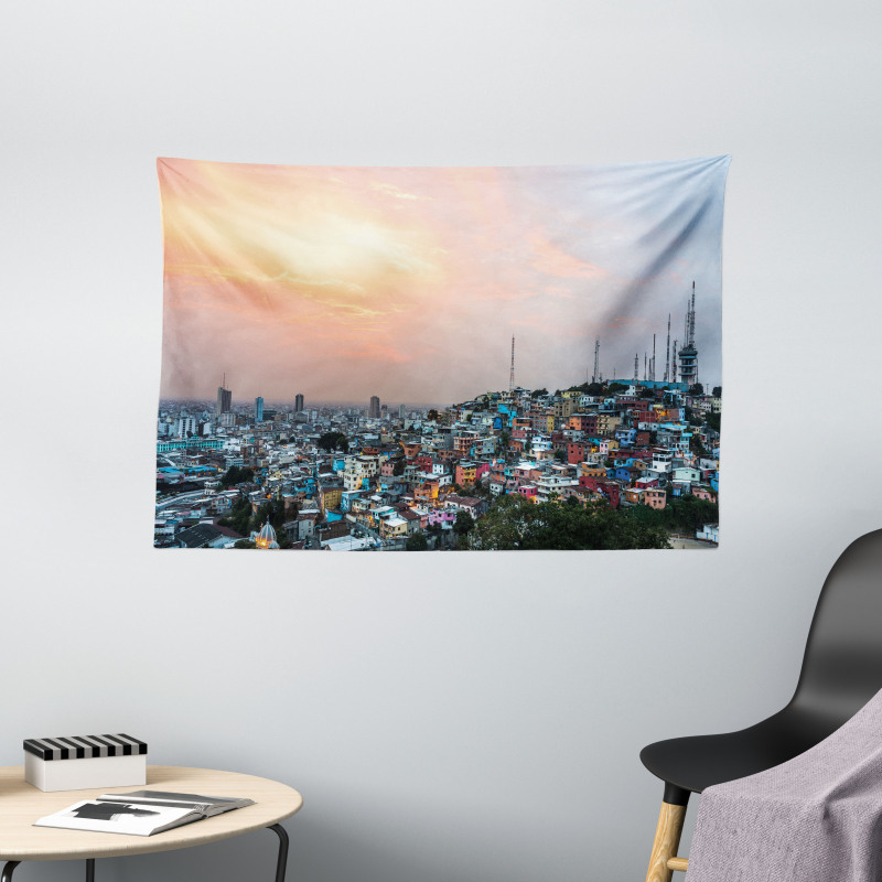 Guayaquil City at Sunset Wide Tapestry