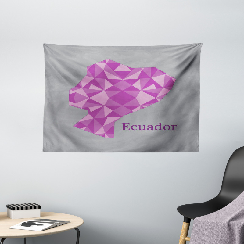 Polygonal Cartography Print Wide Tapestry