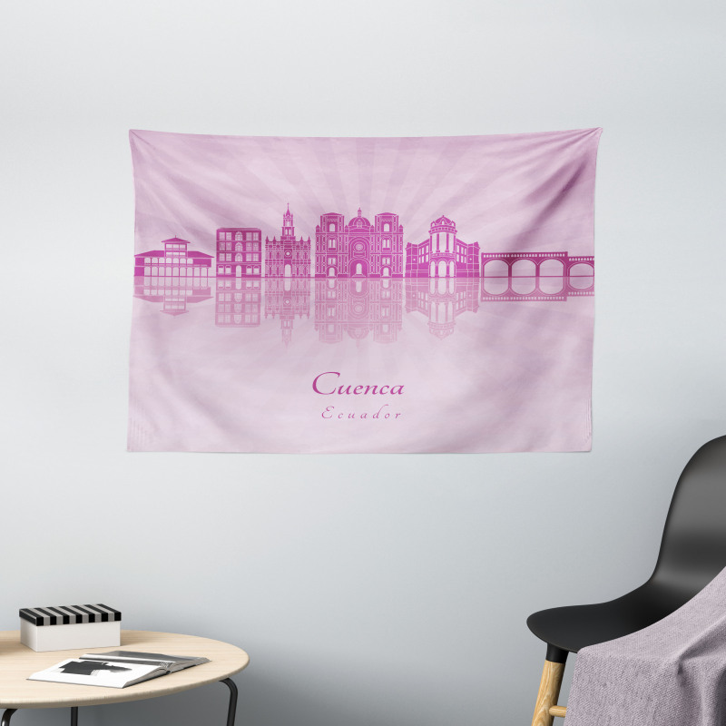 Cuenca City Skyline Travel Wide Tapestry