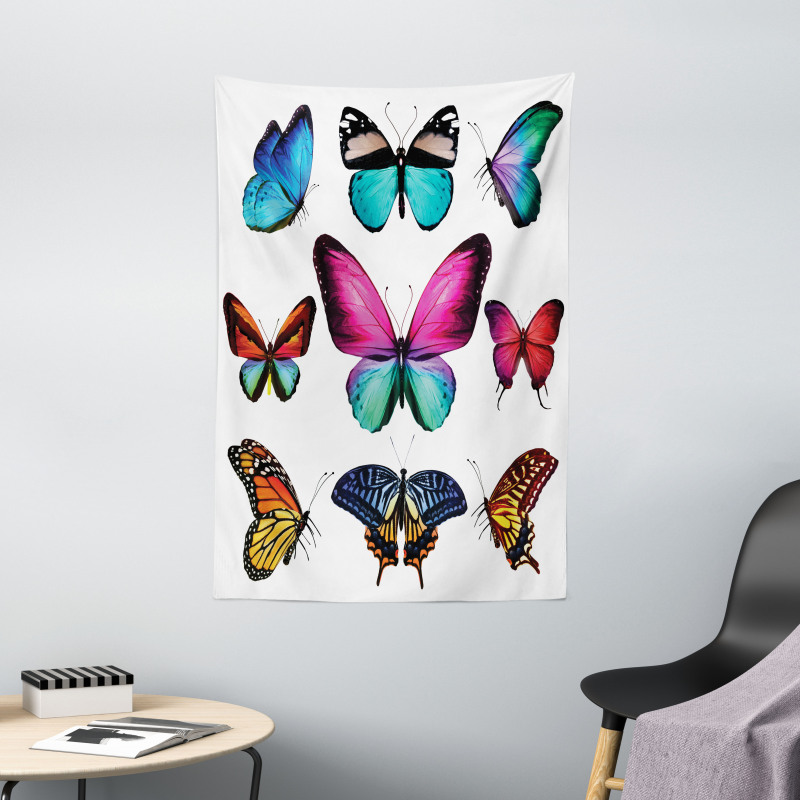 Vibrant Butterflies Set Tapestry