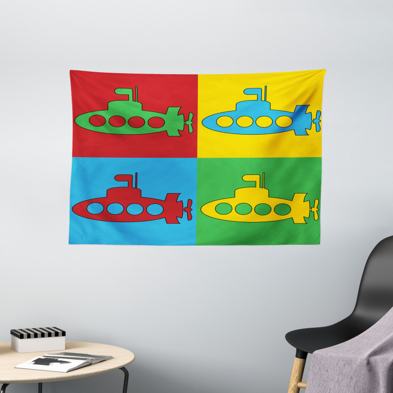 Nursery Pictogram Squares Wide Tapestry