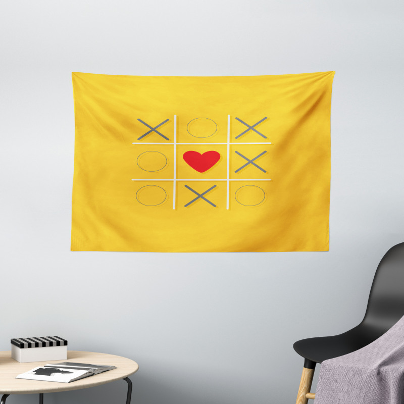 Tic Tac Toe Inspired Love Win Wide Tapestry