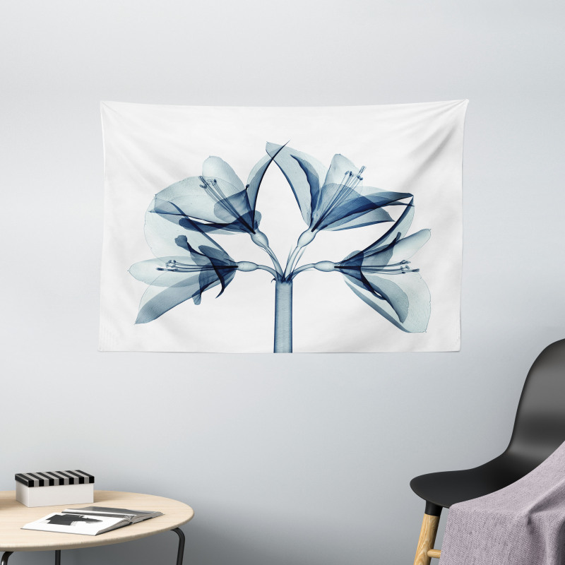 Xray Amaryllis Flowers Deco Wide Tapestry