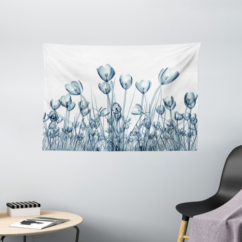 Crocus Flower Field in Xray Wide Tapestry