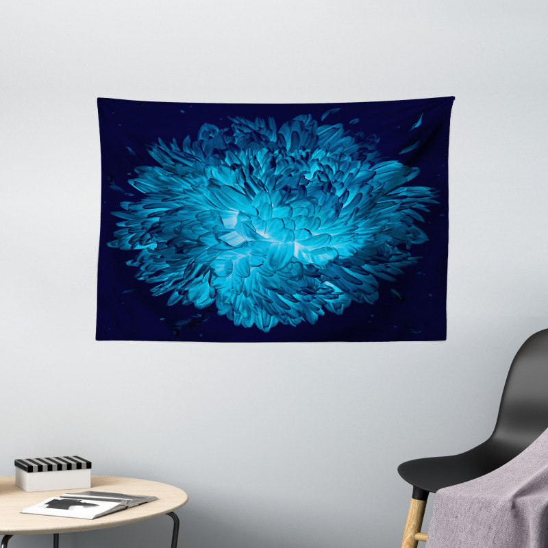 Luminous Chrysanthemum Art Wide Tapestry