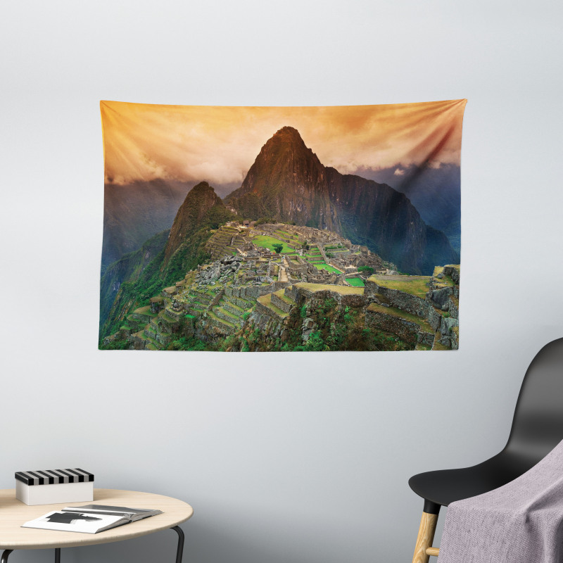 Machu Picchu Ruins Photo Wide Tapestry