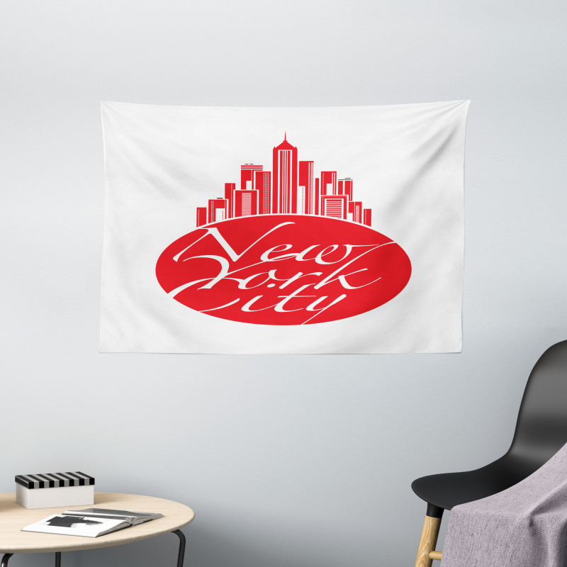 New York City Apple Emblem Look Wide Tapestry