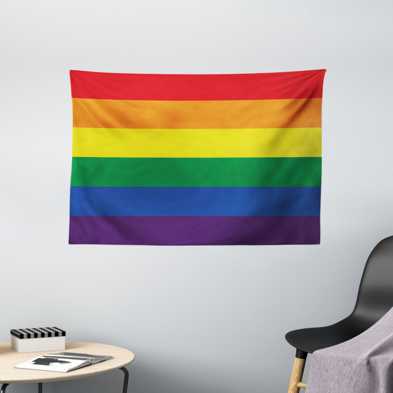 Simplistic Design LGBT Flag Wide Tapestry