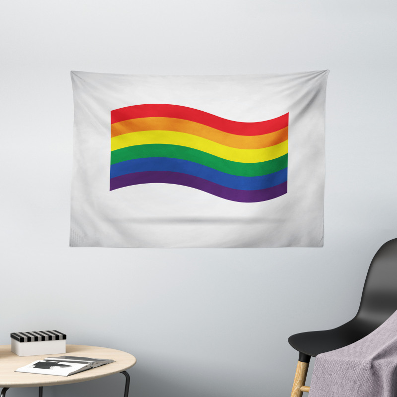 Waving Gay Flag Illustration Wide Tapestry