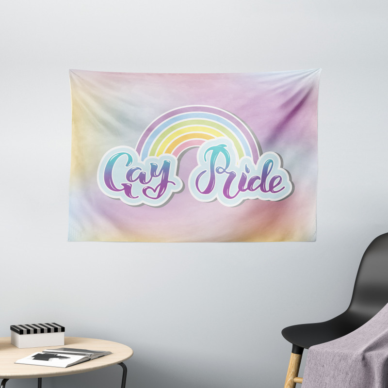 Gay Pride Clouds and Rainbow Wide Tapestry