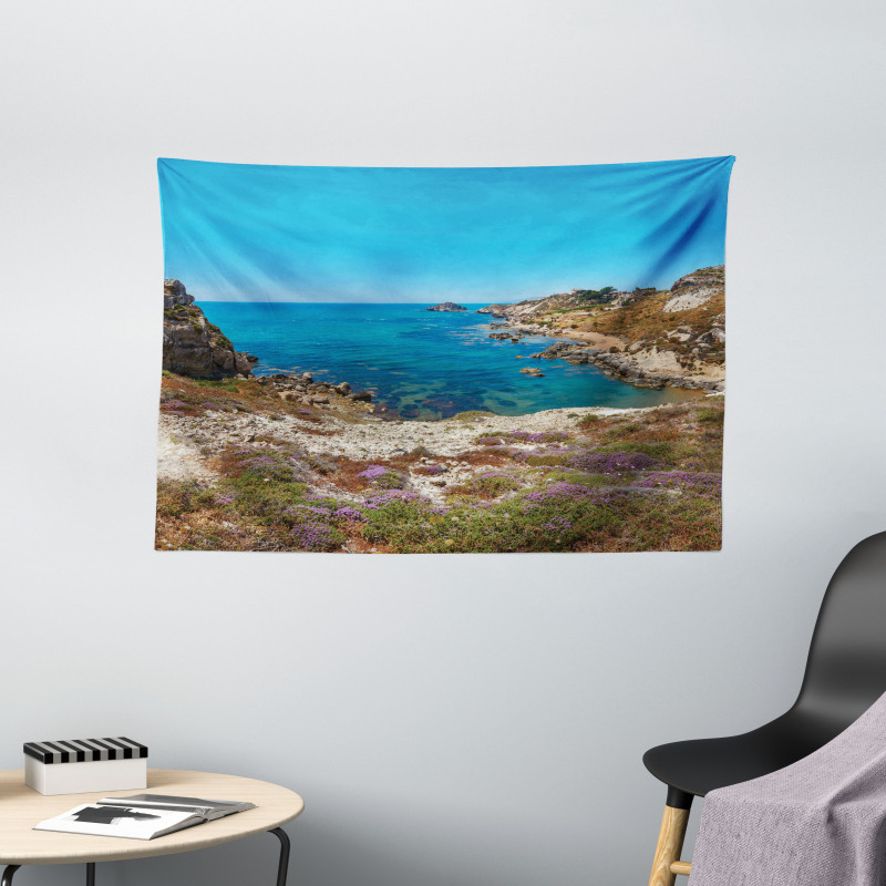 Paradise Sea Beach Italy Wide Tapestry