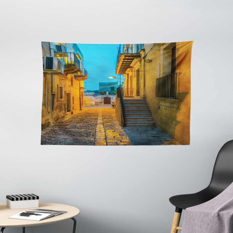 Narrow Alley Street Building Wide Tapestry