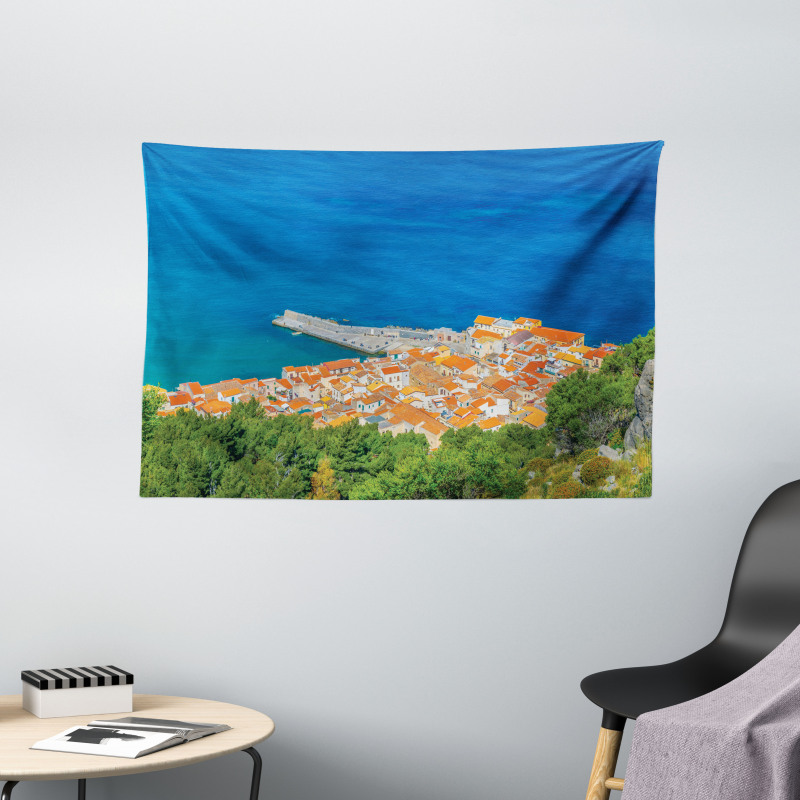 Seaside Village Cefalu Vista Wide Tapestry