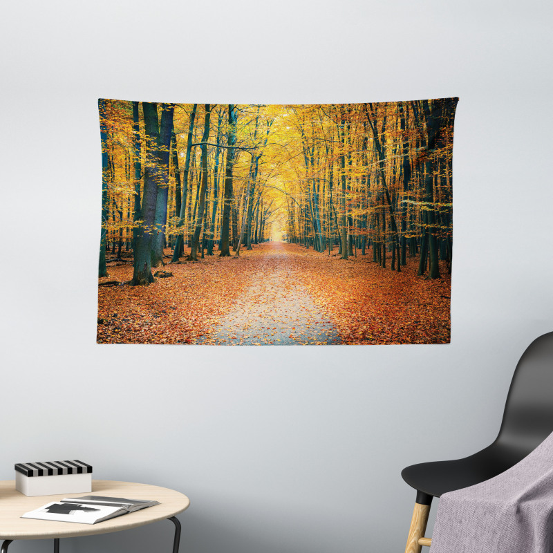 Romantic Alley Woods Wide Tapestry