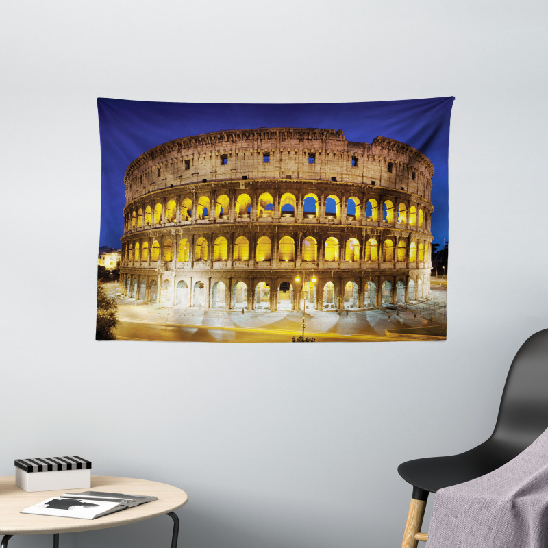 Historical Colosseum Wide Tapestry