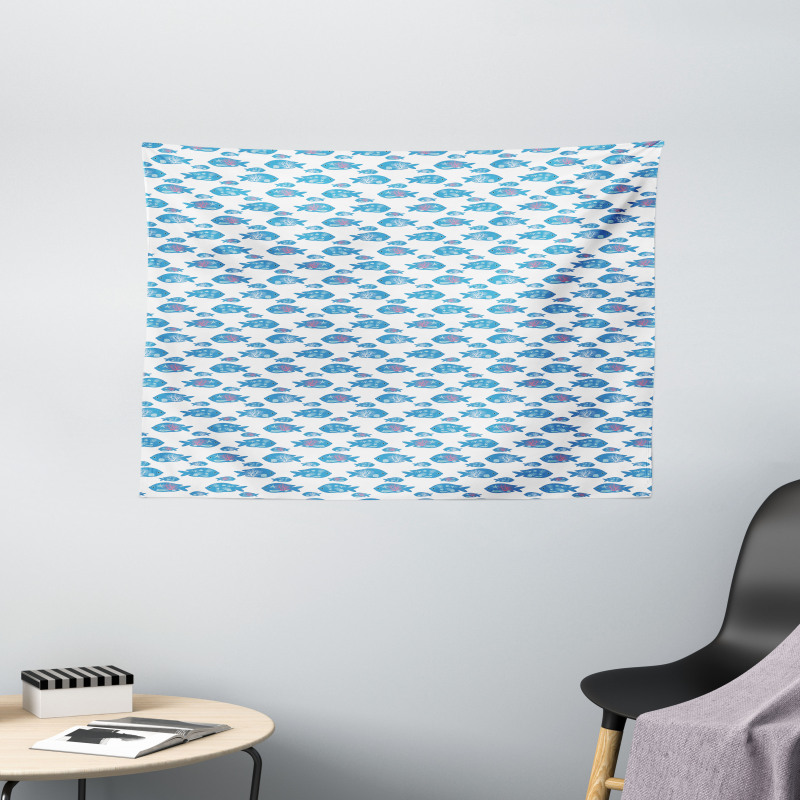 Abstract Fish Design Sea Wide Tapestry