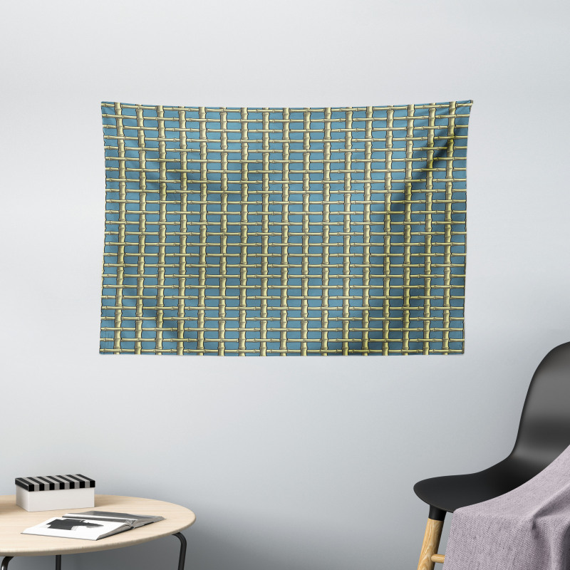 Simplistic Bamboo Cane Cell Wide Tapestry