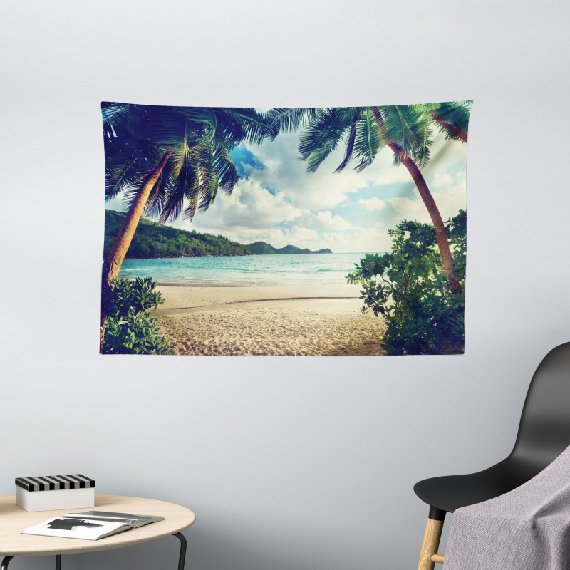 Summer Vintage Tropical Wide Tapestry