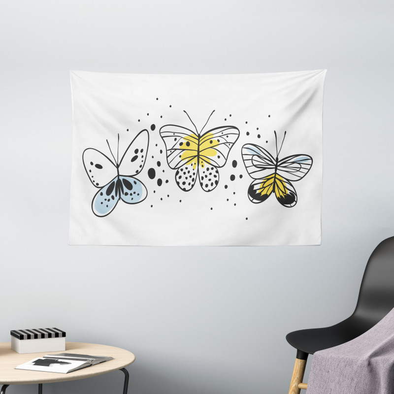 Winged Insects Wide Tapestry