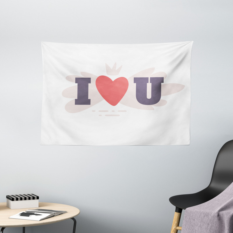 I Heart You Simple Pictogram Wide Tapestry