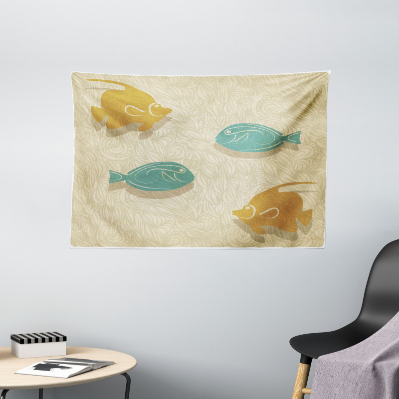 Aquarium Ocean Waves Wide Tapestry