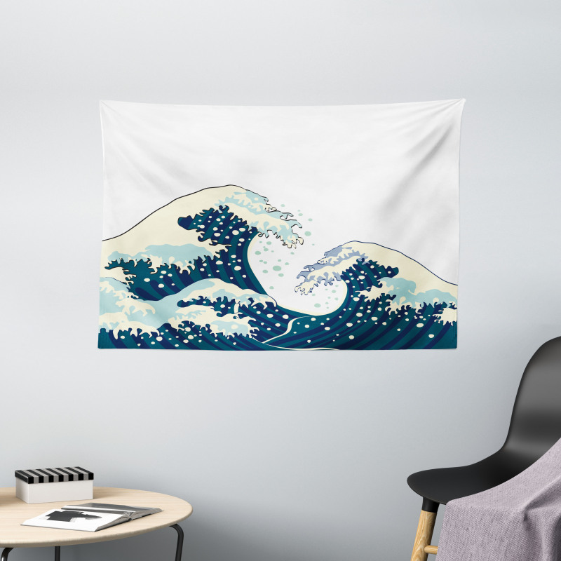 Ocean Surfing Aquatic Wide Tapestry