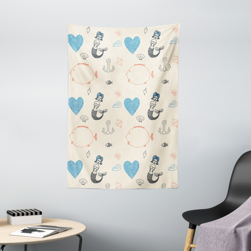 Balloon Fish Hearts Tapestry