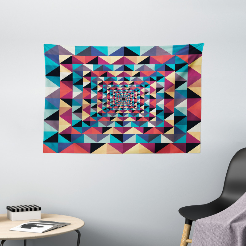 Visual Patchwork Retro Wide Tapestry