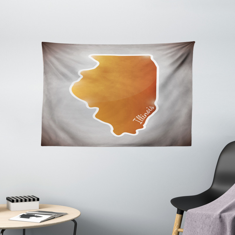 Simple State Map Wide Tapestry