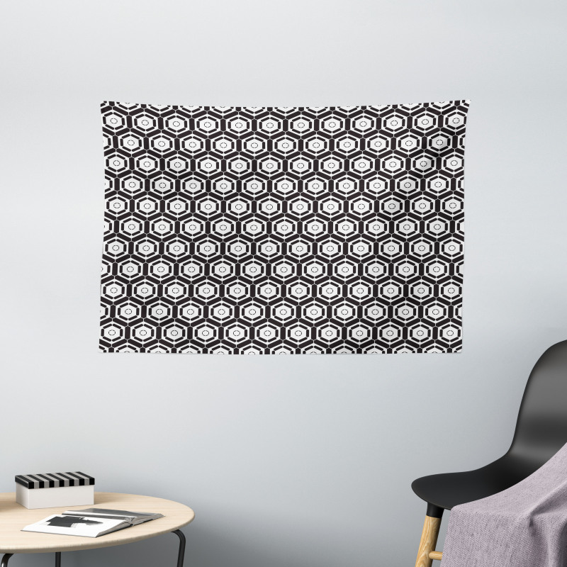 Modern Futuristic Motif Wide Tapestry