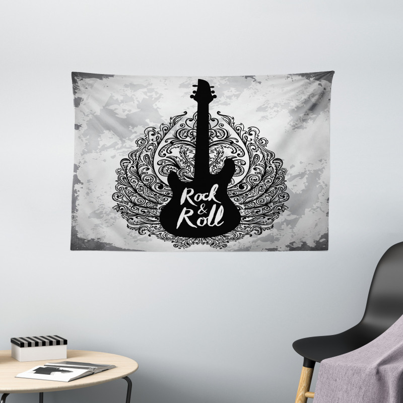 Retro Electric Guitar Wide Tapestry