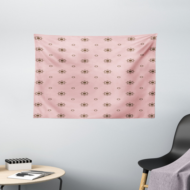 Retro Style Circles Wide Tapestry