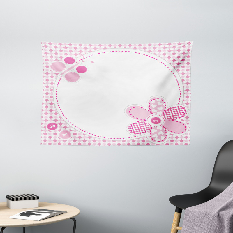 Girly with Flower Sweetheart Wide Tapestry