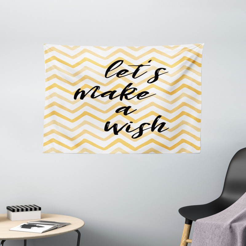 Lets Make a Wish on Chevrons Wide Tapestry