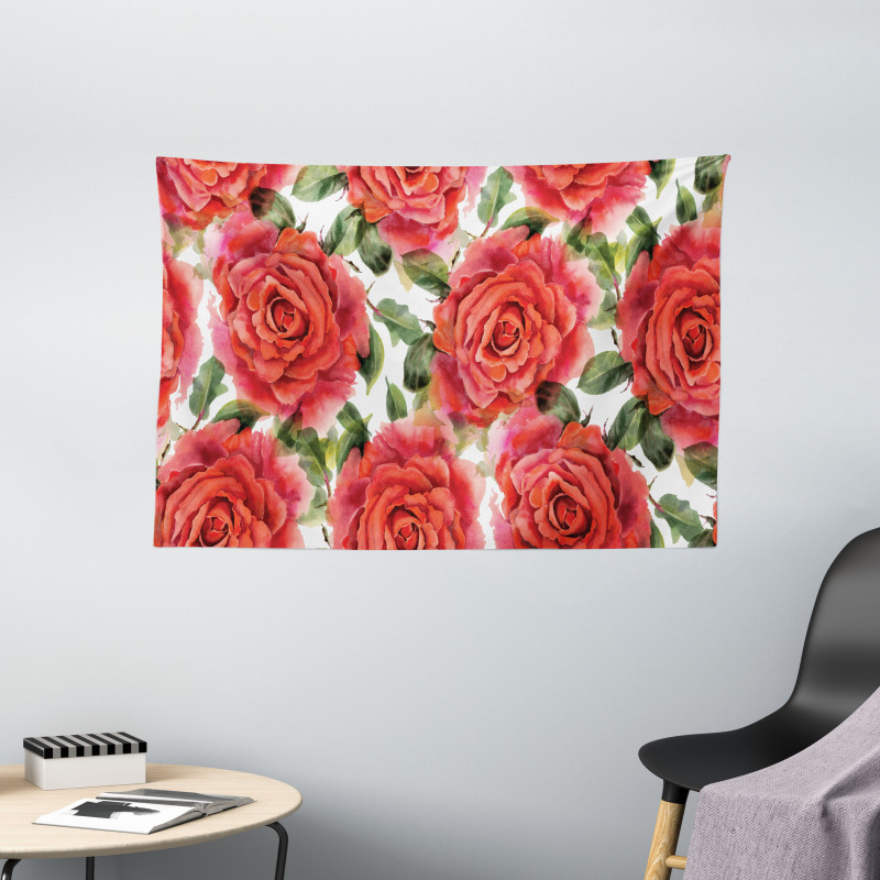 Floral Nostalgic Inspirations Wide Tapestry