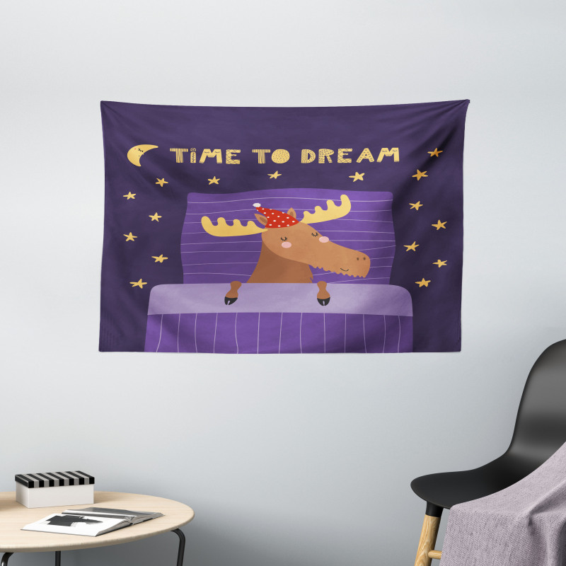 Typography with Moose Wide Tapestry