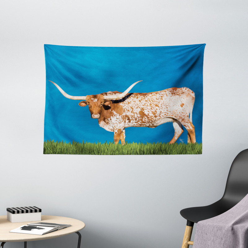 Female Cow and Open Sky Wide Tapestry