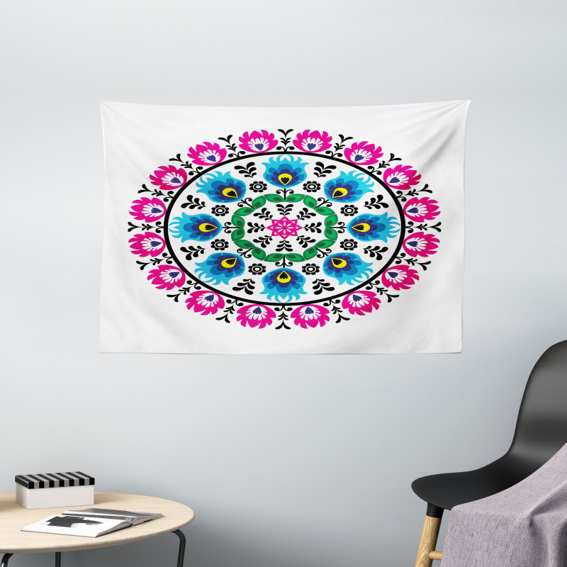 Circular Slav Motif Wide Tapestry