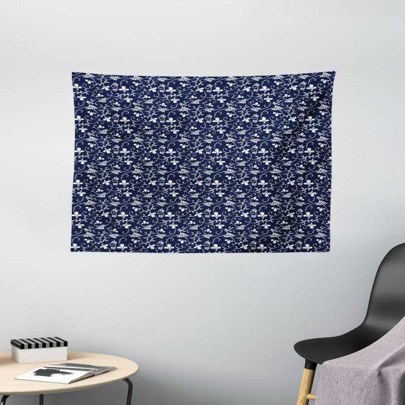 Timeless Folk Flora Wide Tapestry