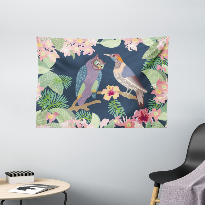 Exotic Birds Owl Avian Wide Tapestry