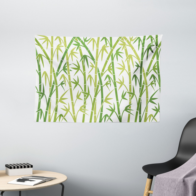 Cartoon Style Bamboo Wide Tapestry