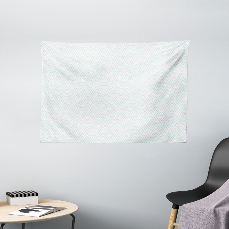 Simple Line Art Rhombus Wide Tapestry