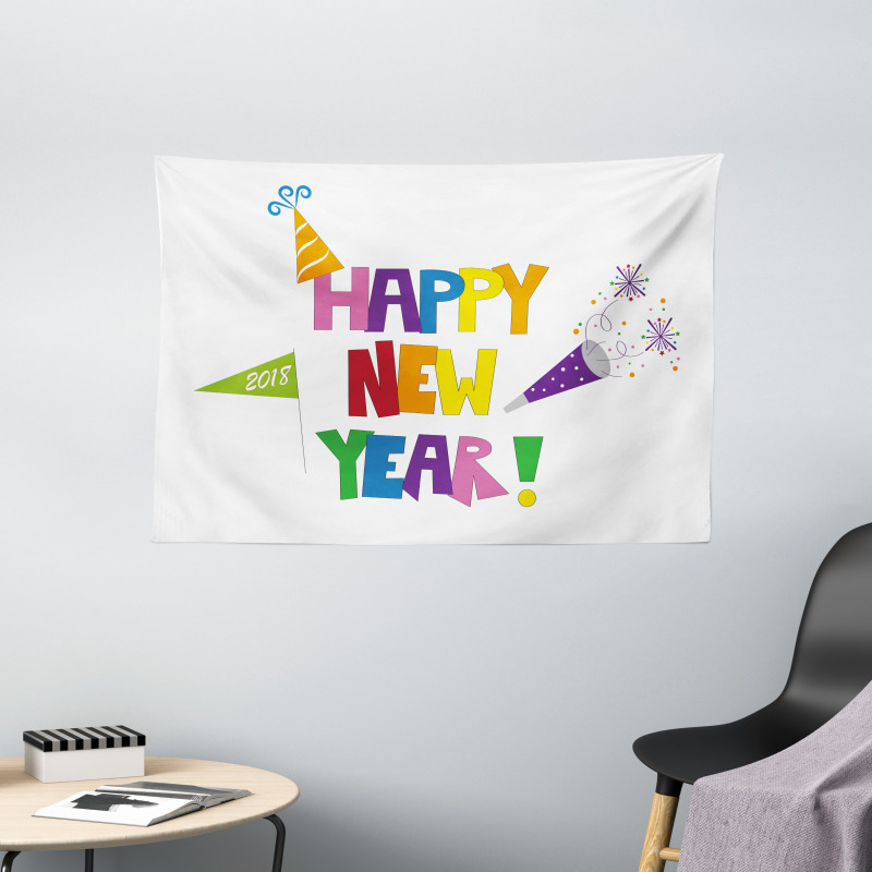 Bubbly Square Font Wide Tapestry