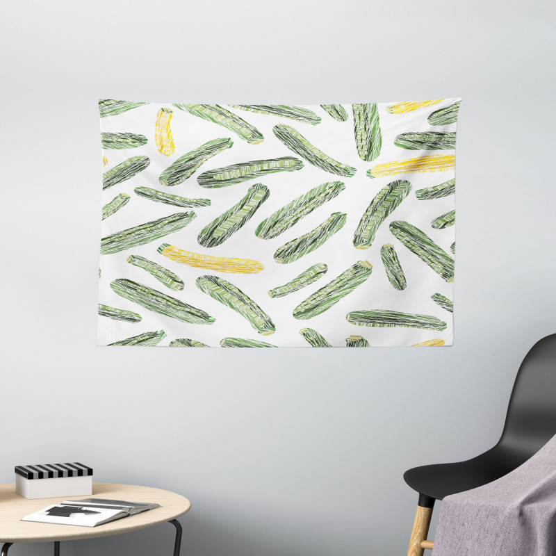 Organic Vegan Design Wide Tapestry