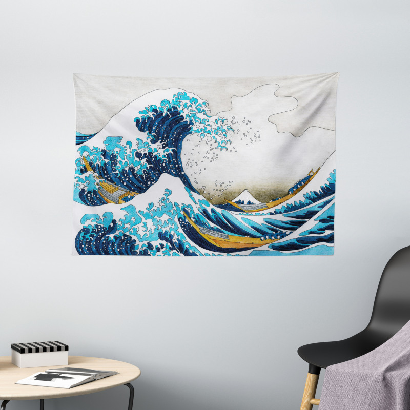 Oceanic Wave of Kanagawa Wide Tapestry