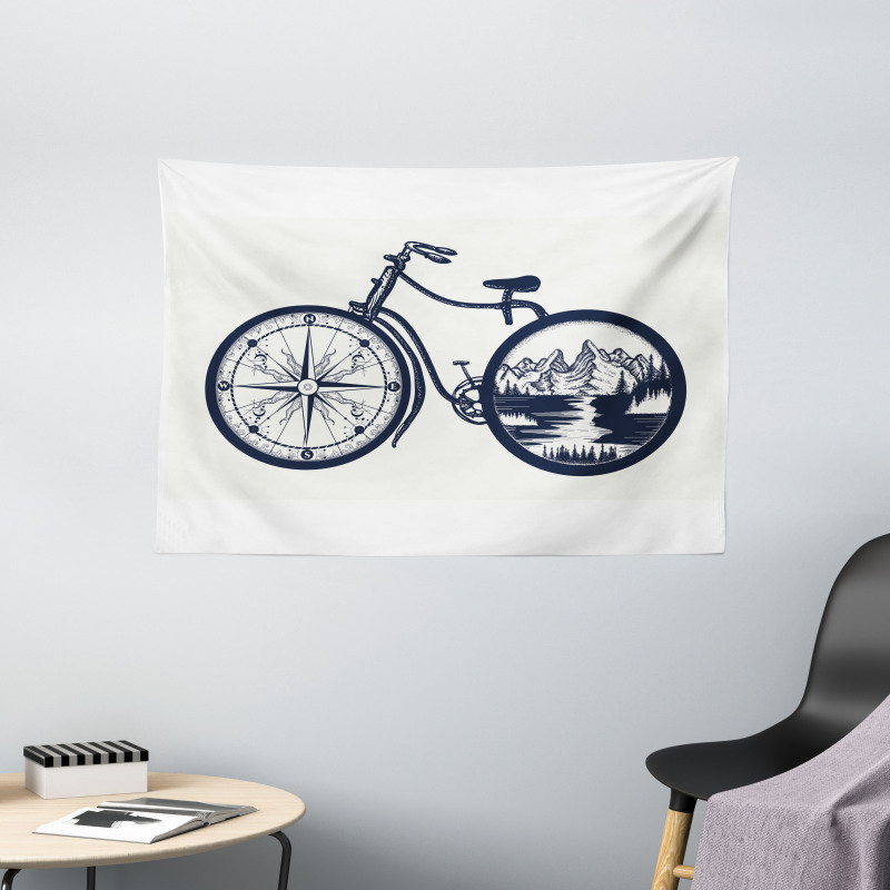 Compass and Landscape Wheels Wide Tapestry